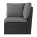 Brisbane Wicker / Rattan Outdoor Corner Sectional Piece with Light Gray Cushions