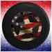 Large Spare Tire cover Oscar Mike Military WW2 Star Vintage American Flag Black 35 Inch