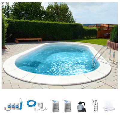 Ovalpool MY POOL BWT "PREMIUM mit sandfarbener Innenfolie", beige (weiß, sand), B:360cm H:150cm L:737cm, Schwimmbecken, Höhe: 150 cm, in verschiedenen Größen