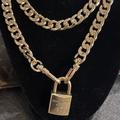 Louis Vuitton Jewelry | Louis Vuitton Padlock On Chain Gold Necklace | Color: Gold | Size: Os