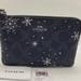 Coach Bags | Coach Signature Corner Zip Silver And Midnight Snowflake Wristlet | Color: Black/Silver | Size: Os