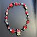 Disney Accessories | Disney Minnie Mouse Beaded Red And Black Necklace | Color: Black/Red | Size: See Photos