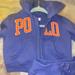 Ralph Lauren Matching Sets | 2 Piece Ralph Lauren Sweat Suit | Color: Blue/Orange | Size: 0-3mb