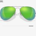 Ray-Ban Accessories | Customized Rayban Polarized Aviator Green Flash Mirrored Lense Sunglasses | Color: Green/Silver | Size: Os