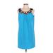 Tiana B. Casual Dress - Shift: Blue Dresses - Women's Size Large Petite