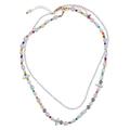 Edelstahlkette URBAN CLASSICS "Unisex Various Pearl Layering Necklace 2-Pack" Halsketten Gr. one size, bunt (multicolor) Damen Edelstahlketten