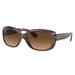 Ray-Ban RB4101 Jackie Ohh Sunglasses - Women's Transparent Dark Brown Frame Brown Gradient Lens Polarized 58 RB4101-6593M2-58