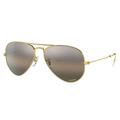 Ray-Ban Aviator Large Metal RB3025 Sunglasses Legend Gold Frame Silver/Grey Chromance Lens Polarized 62 RB3025-9196G3-62