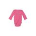 Carter's Long Sleeve Onesie: Pink Bottoms - Size 6 Month