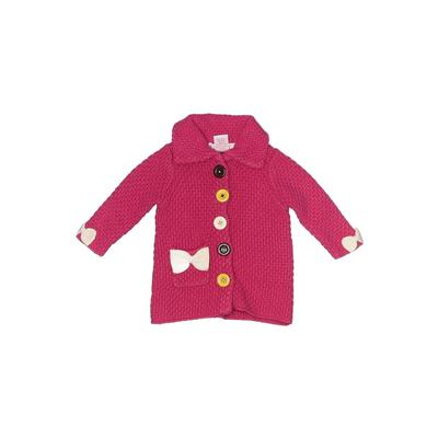 Lilly Wicket Zip Up Hoodie: Pink Polka Dots Tops - Size 12 Month