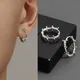 Boucles d'oreilles créoles gothiques en argent pour hommes et femmes fleurs de documents bijoux de