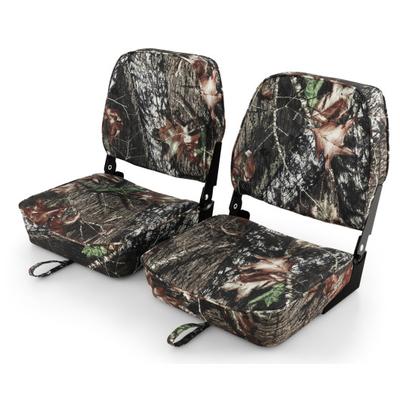 Costway 2-Piece Folding Boat Seat Set with Sponge Padding-Camouflage