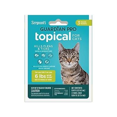 Sergeant's Guardian Pro Flea & Tick Topical Cat Treatment, over 6-lb, 3 count