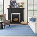 Blue 120 x 96 x 0.25 in Area Rug - Hokku Designs Anerinda Solid Hand Loomed Wool/Area Rug in Denim Cotton/Wool | 120 H x 96 W x 0.25 D in | Wayfair