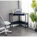 Ebern Designs Ecko Corner Desk, writing desk, computer desk Wood in Black/Brown | 30.11 H x 28.34 W x 24 D in | Wayfair