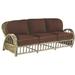 Woodard River Run 88" Wide Outdoor Wicker Patio Sofa w/ Cushions All - Weather Wicker/Wicker/Rattan in Brown | 35 H x 88 W x 38 D in | Wayfair