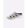 Pantolette JOMOS, Damen, Gr. 36, grau (grau, geblümt), Glattleder, Veloursleder, sportlich, Schuhe Clog