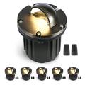 Gardenreet Brass Outdoor In Ground Well Lights 12V LED Low Voltage Landscape Lights for Garden Tree Without MR16 Bulb(Beacon Top) 6 Pack