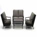 Four Seasons Courtyard Wilmette 4 Piece Wicker Deep Seating Set Neutral