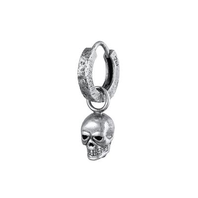 KUZZOI Herren Single Creole Totenkopf Anhänger 925 Silber OneSize Image