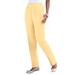 Plus Size Women's Straight-Leg Soft Knit Pant by Roaman's in Banana (Size L) Pull On Elastic Waist