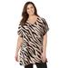 Plus Size Women's Dolman Sleeve Georgette Top by Catherines in Chai Latte Zebra (Size 0X)