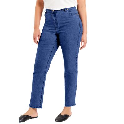 Plus Size Women's June Fit Straight-Leg Jeans by June+Vie in Medium Blue (Size 20 W)