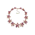Anne Klein Gold Tone 16" Pink Flower Statement Collar Necklace