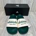 Adidas Shoes | Adidas Adilatte Shower Slide Green Sandals Unisex Casual Gym Nwt Gw8749 11 12 | Color: Green/White | Size: 11