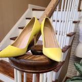 J. Crew Shoes | Jcrew 6 Pale Kiwi Is The Color, Crackle Leather Pumps. May Ship Without Box | Color: Gray/Yellow | Size: 6.5