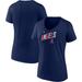Women's Majestic Navy Los Angeles Angels Second Wind V-Neck T-Shirt