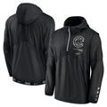 Men's Nike Black Chicago Cubs Authentic Night Game Performance Half-Zip Windbreaker