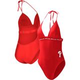 Women's G-III 4Her by Carl Banks Red Philadelphia Phillies Full Count One-Piece Swimsuit