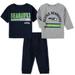 Infant & Toddler College Navy/Gray Seattle Seahawks Short and Long Sleeve T-Shirt Pants Set