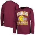 Youth Maroon Arizona State Sun Devils Wordmark Helmet Long Sleeve T-Shirt