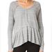 Free People Tops | 14. We The Free People Coastline Peplum Henley Thermal Long Sleeve Top | Color: Gray/Silver | Size: Xs