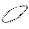 F.Hinds 9ct White Gold Twist Hinged Bangle Bracelet Jewelry Oval Women Gift New