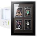 Bivitre Trading Card Display Frame - Wall Mount Baseball Card Display Case with UV Protection Magnetic Card Holder for 4 Standard Cards, Display for Basketball Football Hockey Pokemon MTG Yugioh