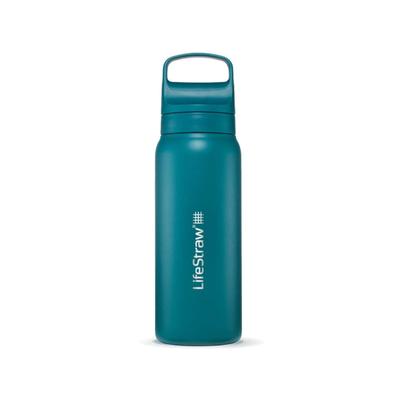 LifeStraw Go Series Stainless Steel 24 Oz Water Bottle w/Filter Laguna Teal 24oz LGV42STLWW