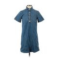 Gap Casual Dress - Shirtdress Collared Short sleeves: Blue Print Dresses - Women's Size X-Small