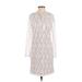 Alison Andrews Casual Dress - Shift Crew Neck Long sleeves: White Dresses - Women's Size Small