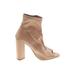 GB Gianni Bini Ankle Boots: Tan Print Shoes - Women's Size 5 1/2 - Peep Toe