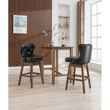 PU Leather Bar Stools Set of 2, Bar Stools with Back and Footrest, Dining Chairs Bar Chairs with Nailhead Trim