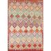 Geometric Kilim Oriental Area Rug Hand-Woven Southwestern Wool Carpet - 6'0" x 8'0"