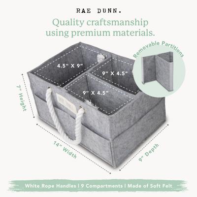 RAE DUNN Baby Diaper Caddy Organizer - w/Rope Handles