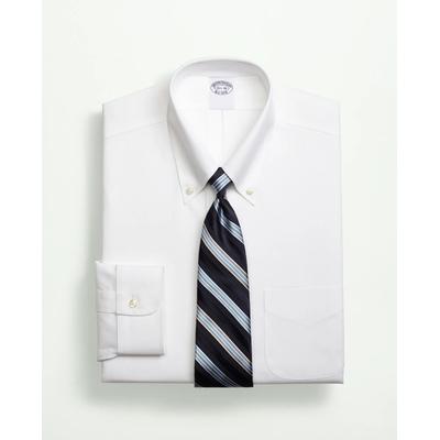 Brooks Brothers Men's Stretch Supima Cotton Non-Iron Pinpoint Oxford Button-Down Collar Dress Shirt | White | Size 16 34