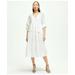 Brooks Brothers Women's Cotton Tiered Eyelet Tie Neck Dress | White | Size 2