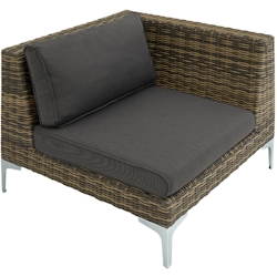 TECTAKE Modulares Rattanset Villanova Aluminium Ecke links Image