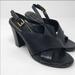 Ralph Lauren Shoes | Lauren Ralph Lauren Black Crisscross Leather Heels | Color: Black/Gold | Size: 6.5