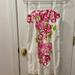 Lilly Pulitzer Dresses | Lilly Pulitzer Strapless Dress Impressions Rose Print Zipper Hook In The Back | Color: Pink/White | Size: 4